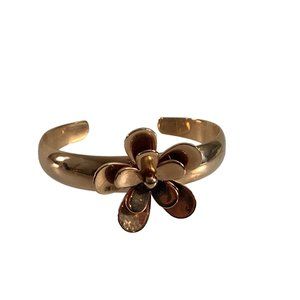 Michael Kors Open Cuff Bracelet Flower Power Rose Gold Stainless Steel